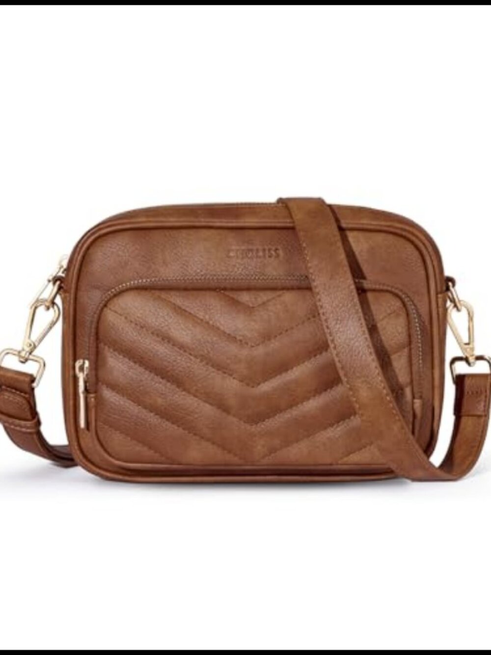 Quilted Crossbody Bag RFID Vegan Leather Small Shoulder Purse Built In Wallet